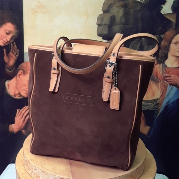 Coach Bags Coach Bag Number 9576 Brown Suede Tote Poshmark